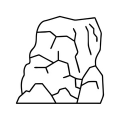 rock face icon, rock face line art - simple line art of rock face, perfect for rock face logos and icons