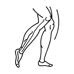 runner s leg muscle icon, runner s leg muscle line art - simple line art of runner s leg muscle, perfect for runner s leg muscle logos and icons
