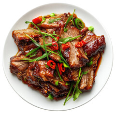  Chinese Roast Pork Plated Elegantly with Garnish