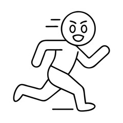 running man emoji icon, running man emoji line art - simple line art of running man emoji, perfect for running man emoji logos and icons
