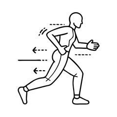 running posture guide icon, running posture guide line art - simple line art of running posture guide, perfect for running posture guide logos and icons