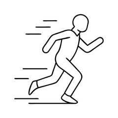 running stride icon, running stride line art - simple line art of running stride, perfect for running stride logos and icons
