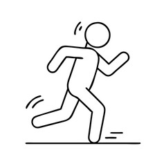 running stride icon, running stride line art - simple line art of running stride, perfect for running stride logos and icons