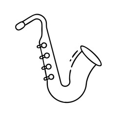 saxophone icon, saxophone line art - simple line art of saxophone, perfect for saxophone logos and icons