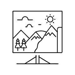 scenic overlook icon, scenic overlook line art - simple line art of scenic overlook, perfect for scenic overlook logos and icons