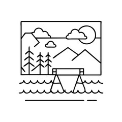 Obraz premium scenic overlook icon, scenic overlook line art - simple line art of scenic overlook, perfect for scenic overlook logos and icons