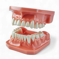 Obraz premium Dental model of teeth and gums on transparent background