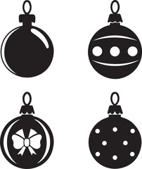 bauble silhouette vector icon set, bauble logo, bauble vector bundle