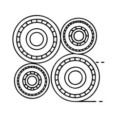 skateboard bearings icon, skateboard bearings line art - simple line art of skateboard bearings, perfect for skateboard bearings logos and icons