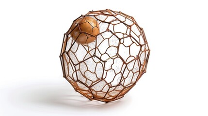 Un ballon de foot dans un filet de but isol&Atilde;&copy; sur fond blanc, d&Atilde;&copy;coup&Atilde;&copy;. 