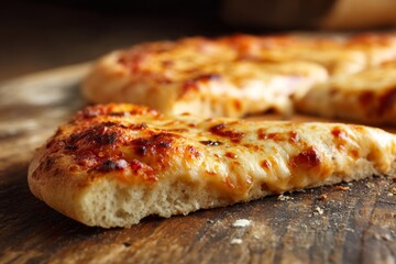 A mouthwatering slice of pizza showcasing melted cheese and a crispy crust, perfect for a delicious meal.