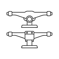 skateboard trucks icon, skateboard trucks line art - simple line art of skateboard trucks, perfect for skateboard trucks logos and icons