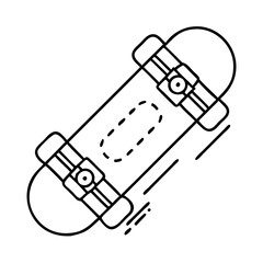 skateboard with custom graphics icon, skateboard with custom graphics line art - simple line art of skateboard with custom graphics, perfect for skateboard with custom graphics logos and icons