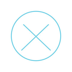 Doodle wrong canceled i circle illustration Icon that can be used for sticker, book, mandala, scrapbook, icon, decorative, etc. with aesthetic colorful mint color