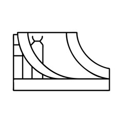 skate park ramp icon, skate park ramp line art - simple line art of skate park ramp, perfect for skate park ramp logos and icons