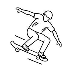 Obraz premium skater in mid air icon, skater in mid air line art - simple line art of skater in mid air, perfect for skater in mid air logos and icons