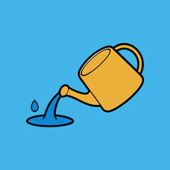 vector illustration of a watering can