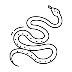 snake on trail icon, snake on trail line art - simple line art of snake on trail, perfect for snake on trail logos and icons