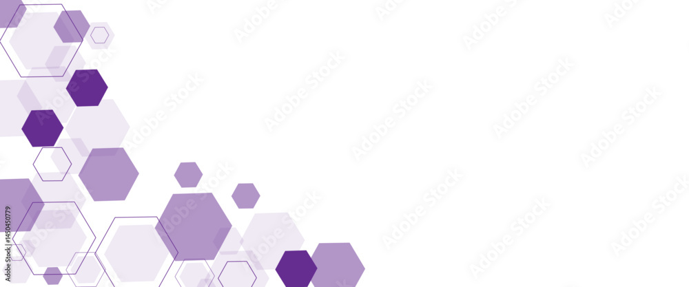 Leinwandbilder geometric abstract background with purple hexagons. computer network concept. medical, technology or
