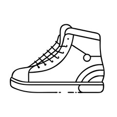 street style skate shoes icon, street style skate shoes line art - simple line art of street style skate shoes, perfect for street style skate shoes logos and icons