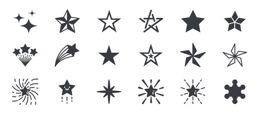 Star icons vector set, Hand drawn doodle stars set. different drawing stars isolated on white background.
Vector symbols star isolated on white background. Design template. Vector illustration