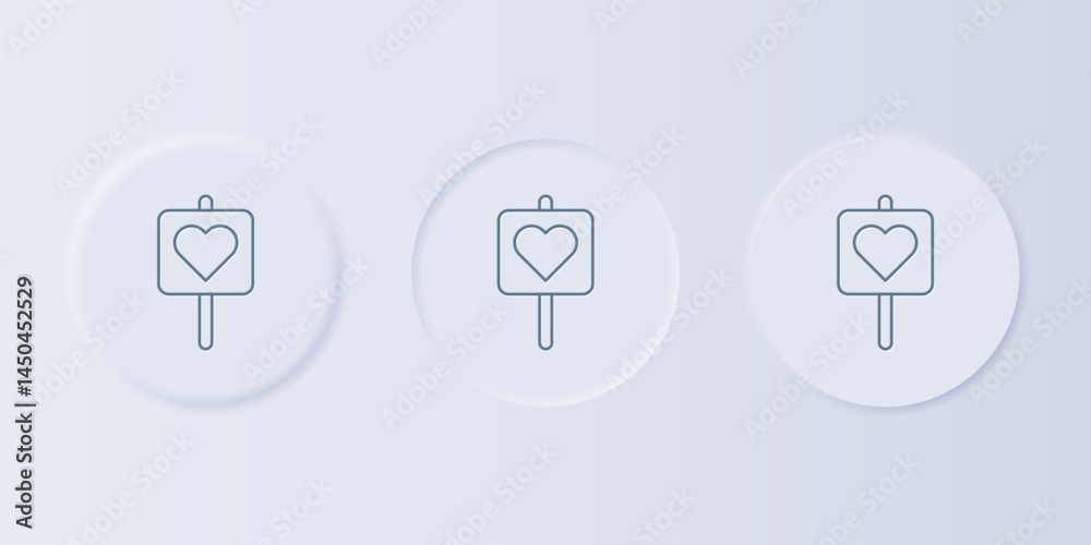 Poster grey map pointer with heart icon isolated on grey background. valentines day. love location. romanti