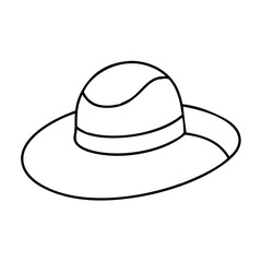 sun hat icon, sun hat line art - simple line art of sun hat, perfect for sun hat logos and icons