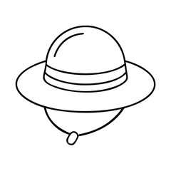 sun hat icon, sun hat line art - simple line art of sun hat, perfect for sun hat logos and icons