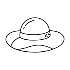 sun hat icon, sun hat line art - simple line art of sun hat, perfect for sun hat logos and icons