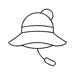sun hat icon, sun hat line art - simple line art of sun hat, perfect for sun hat logos and icons