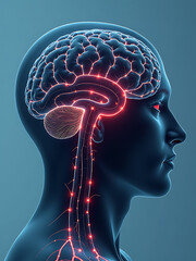 Obraz premium chip neuromorfico ispirato al cervello umano con connessioni
