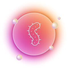 White Virus icon isolated on white background. Corona virus 2019-nCoV. Bacteria and germs, cell cancer, microbe, fungi. Orange and pink gradient circle background. Vector
