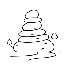 trail cairn icon, trail cairn line art - simple line art of trail cairn, perfect for trail cairn logos and icons