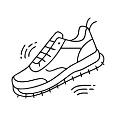 trail running shoes icon, trail running shoes line art - simple line art of trail running shoes, perfect for trail running shoes logos and icons