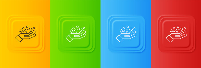 White Gold mine icon isolated on colorful background. Set icons in square buttons. Vector