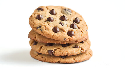 Delicious chocolate chip. Cookie stack, watercolor bakery illustration, hand-painted dessert clipart, pastry art