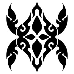 Tribal tattoo design with black silhouette suitable for art and decoration.