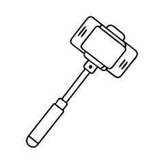 travel selfie stick icon, travel selfie stick line art - simple line art of travel selfie stick, perfect for travel selfie stick logos and icons