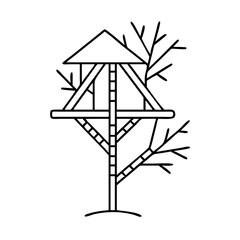 tree stand icon, tree stand line art - simple line art of tree stand, perfect for tree stand logos and icons