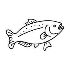 trout fish icon, trout fish line art - simple line art of trout fish, perfect for trout fish logos and icons
