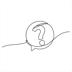 Question mark continuous one line drawing vector illustration