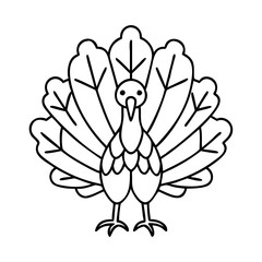 turkey feathers icon, turkey feathers line art - simple line art of turkey feathers, perfect for turkey feathers logos and icons