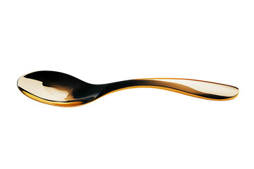 Golden spoon with a sleek design on a transparent background