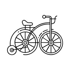 vintage bike icon, vintage bike line art - simple line art of vintage bike, perfect for vintage bike logos and icons