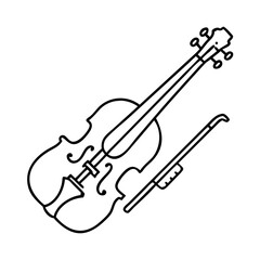 Obraz premium violin icon, violin line art - simple line art of violin, perfect for violin logos and icons
