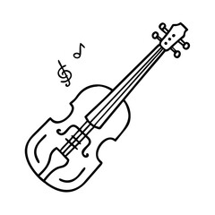 violin icon, violin line art - simple line art of violin, perfect for violin logos and icons