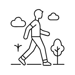 walking for fitness icon, walking for fitness line art - simple line art of walking for fitness, perfect for walking for fitness logos and icons