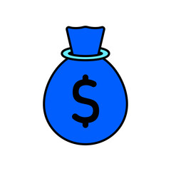 Icon a money bag, isolated against a clean background.