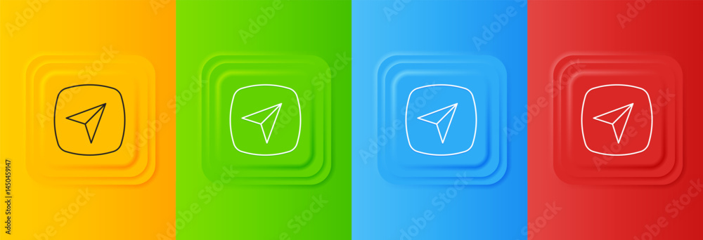 Poster white infographic of city map navigation icon isolated on colorful background. interface concept des