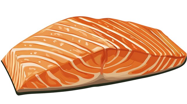 Fresh salmon fillet illustration for culinary or food related projects